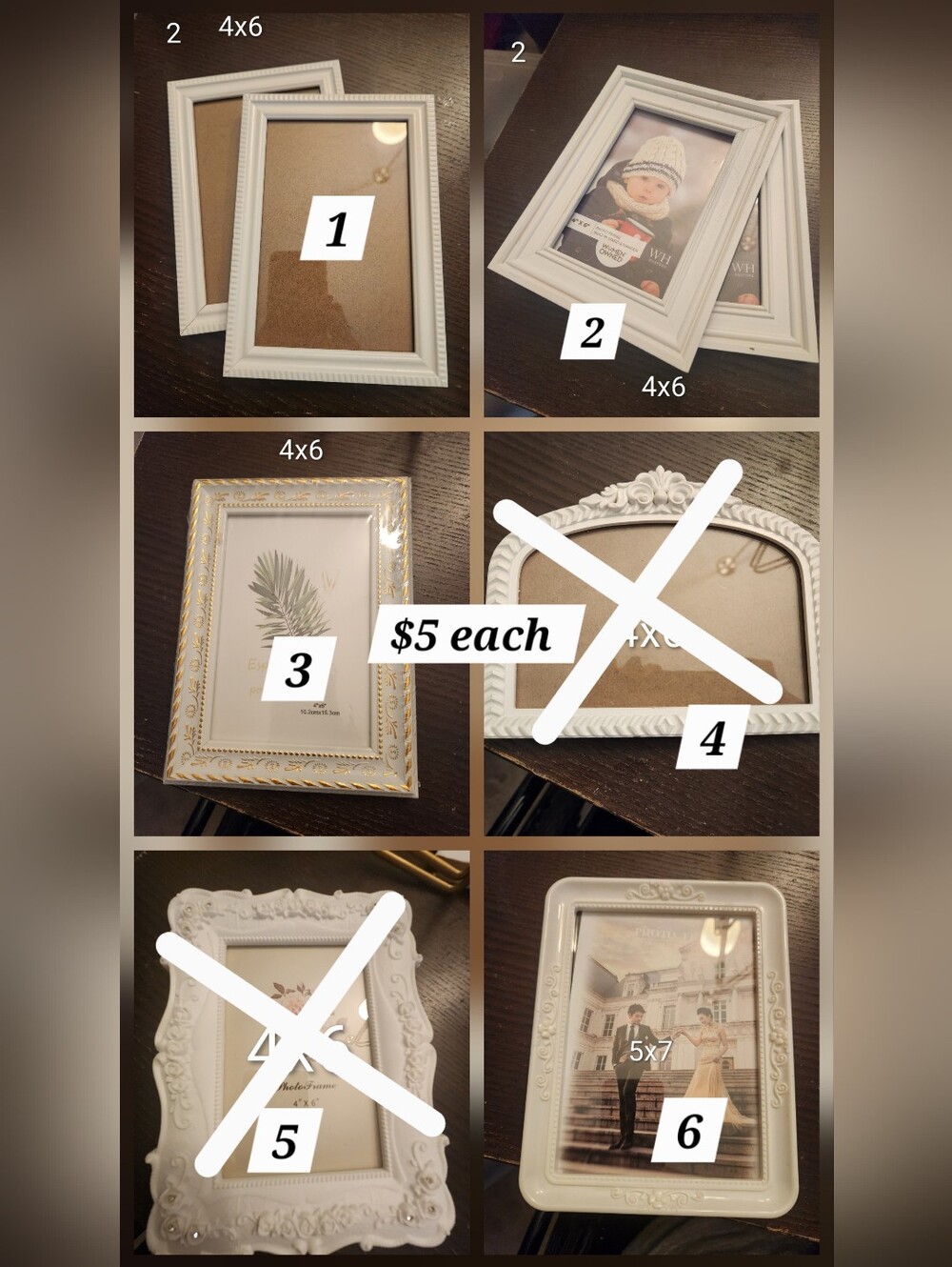 Classic White Decorative Photo Frame - 4x6 And 5x7 (Set Option)